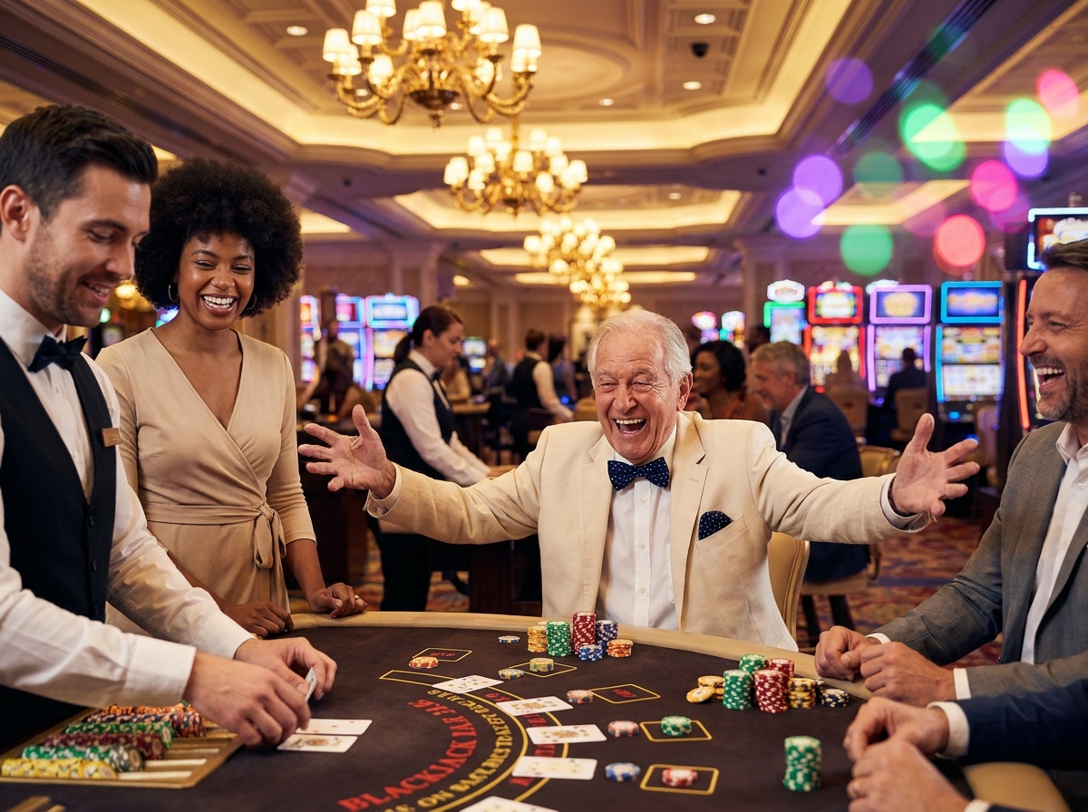 Live dealer at RocketPlay Casino hosting a blackjack game